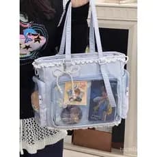 Bolsa com tema de anime em estilo japonês para uso diário, bolsa de ombro, bolsa transversal, bolsa de grande capacidade