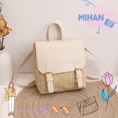 Mochila de Palha MIHAN Elegante Luxuosa Designer Mochilas Bolsa de Palha Feminina XKWF