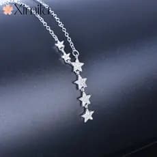 ⭐ Original diamante-cravejado estrela profundo V clavícula corrente All-Match criativo pingente feminino moda jóias