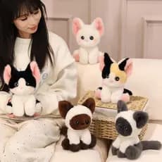 Bonito Chita Gato Brinquedo De Pelúcia Siamês Boneca Decoração De Mesa Mini Crianças Conforto Companheiro Dormir Amigo P