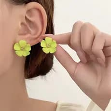 Brincos de Flor, Brincos Femininos, Estilo Doce e Fashionável para Meninas, Férias Casuais