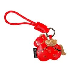 Bonito Ano Do Cavalo Chaveiro De Couro Dos Desenhos Animados Zodíaco Mascote Premium Pingente Pequeno Presente De Novo A