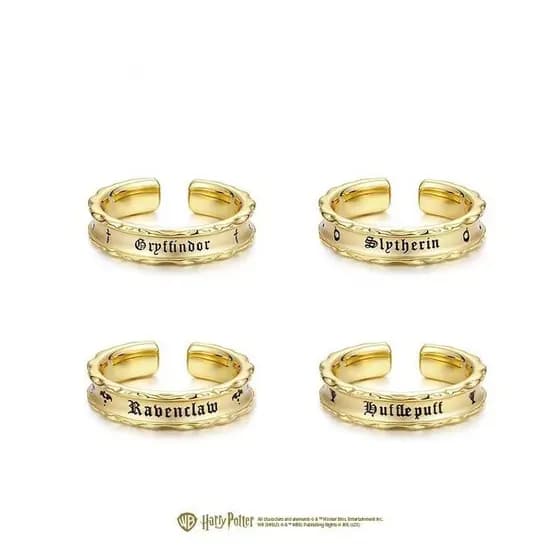 Harry Potter Serial 925 Banhado A Prata Ouro Grifinória Sonserina Namoro Aliança Ajustável Com Caixa CRCHP
