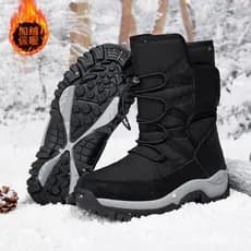 Botas de esqui, botas de neve, algodão quente, inverno, comprimento estendido, reforçadas, impermeáveis, unissex, PDKM A
