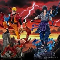 Naruto: Dez Anos de Ninjas - Estátua Modelo GK de Naruto e Sasuke GXWM