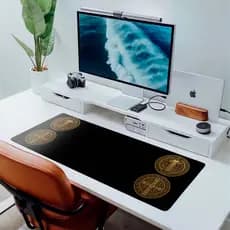 Mousepad 80x30 extra grande base emborrachada gamer São Bento Medalha