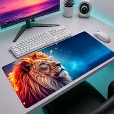 Leão de Judá Cristo Rei MousePad Gamer Grande Desk Pad 80x30 e 25x18 Base Antiderrapante