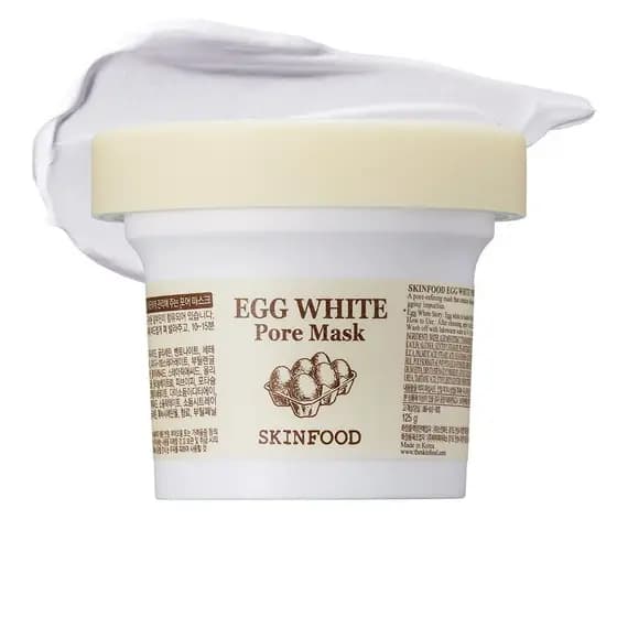 [SKINFOOD] Máscara de Poros com Clara de Ovo 120g (4.23 Fl Oz), Máscara de Argila Esfoliante para Redução de Poros, Esfo