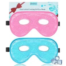 Máscara de Gel para Olhos BeeVines, Pacote com 2 Máscaras de Gelo Refrescantes Tamanho XL Jumbo para Olhos Inchados, par