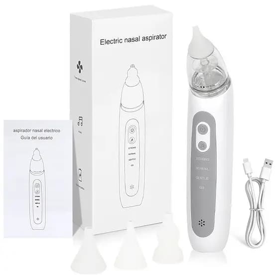 Aspirador nasal elétrico para bebês, limpador de muco nasal e catarros, dispositivo de sucção nasal musical anti-refluxo