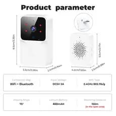 Campainha de vídeo TUYA de baixo consumo, campainha sem fio WIFI, intercomunicador de segurança inteligente HD para casa