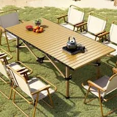 Conjunto de Mesa e Cadeiras para Camping Explorer, Mesa Dobrável Tipo Egg Roll, Mesa de Piquenique, Conjunto Portátil de