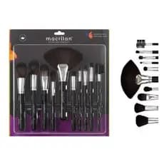 Kit com 10 Pincéis Kp9-1b Profissional Maquiagem Pincel Macrilan