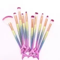 Kit de Pincéis de maquiagem 10 pçs sereia, conjunto profissional, kits de ferramentas de alta qualidade CORES ENVIADAS A