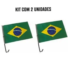 Conjunto com 2 Bandeiras do Brasil para Vidro de Carro – Torcida Copa do Mundo