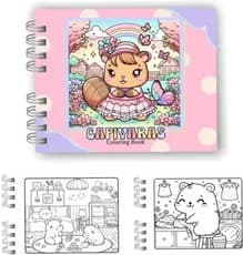 Livro Colorir Infantil CAPIVARA (Rosa) Desenhos Variados