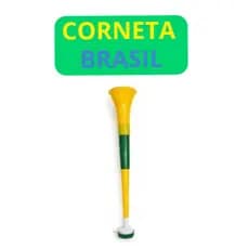 Corneta Brasil Fácil de Montar Verde e Amarela 40 cm