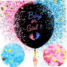 Conjunto Balão de 32" Chá Revelação Menino ou Menina com Confetes Azul e Rosa