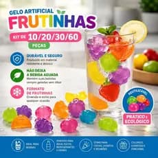 Kit 10/20/30/60 Cubos de Gelo Frutinhas Artificial Colorido Bebidas Agua Whisky Suco Duhome
