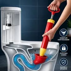 Desentupidor Alta Pressão Vaso Sanitário Pia Banheiro Silicone Manual Desentope Cano Ralo Multiuso