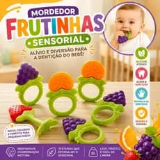 Brinquedo Mordedor Bebê Silicone Frutinhas Sensorial Dentição Gengiva Mastigar Infantil Duhome