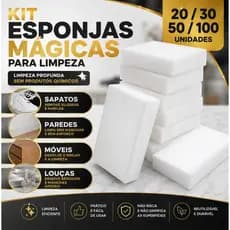 Kit 20/30/50 Esponjas Mágicas Limpeza Multiuso Casa Sapatos Paredes Remove Manchas Esponjas Melamina