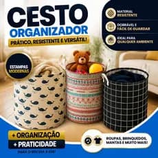 Cesto Dobrável Roupa Suja Multiuso Impermeável Organizador Lavanderia Brinquedos Duhome