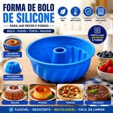 Forma Silicone Air Fryer Assadeira para Bolo Pudim Torta Mousse Reutilizável BPA Free Duhome