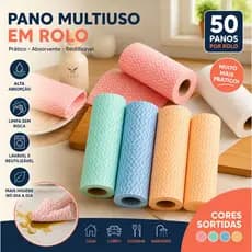 100 Panos Multiuso Limpeza Diária Antibacteriano Rolo 25x30cm Limpeza Pia Moveis Bobina Duhome