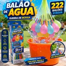 Balão de Água 222 Bexigas Enche Fácil Guerra De Água Gincana Festa Brincadeiras Duhome