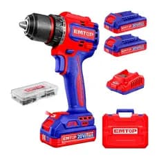 Furadeira Parafusadeira Sem Fio 20v 2000Rpm 2 Baterias Emtop