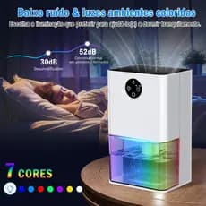Desumidificador Semicondutor Portátil 1,5L Silencioso Economico para Casa Absorção de Umidade