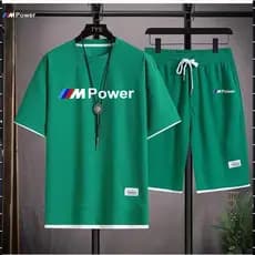 Camiseta Waffle estilo Hong Kong masculino falso terno de duas peças casal solto na moda tamanho grande calças de cinco