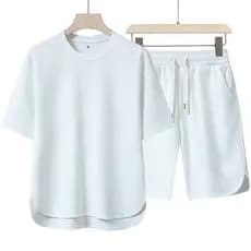 Novo terno masculino na moda verão solto tamanho europeu Casual terno esportivo versão coreana Shorts de manga curta