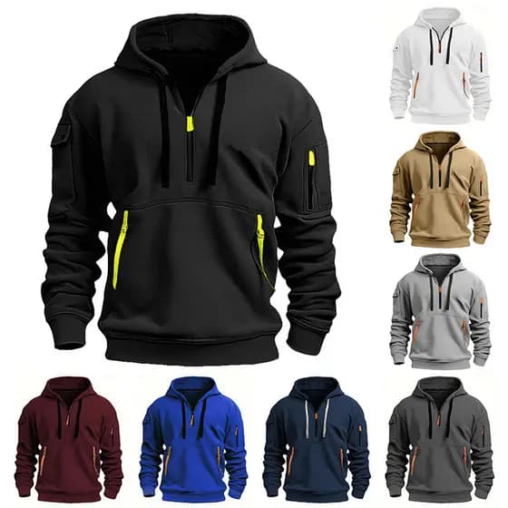 2024 outono inverno novo produto velo 220gV gola zíper com capuz Street Wear masculino feminino moletom engrossado mante