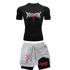 Europeu americano na moda esportes Fitness camiseta de manga curta Casual Shorts esportivos terno de duas peças