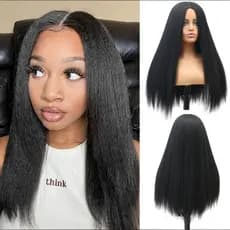 Estoque pronto Big Yake yaki Padrão Africano Fofo Cabelo Liso Explosão Cabeça Fibra Química Capacete Completo