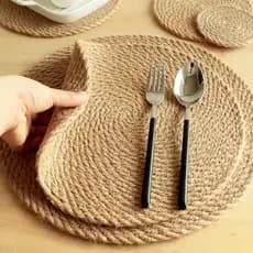 Tapete de isolamento térmico de linho, mesa, porta-copos de palha, porta-copos para caneca doméstica, suporte para estoq