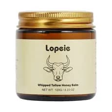 Bálsamo de Mel com Sebo de Carne de Gado Alimentado a Pasto Lopeie - 4 Oz, Creme Hidratante para Pele Macia e Suave - Hi