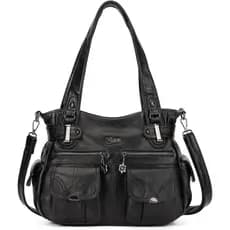 Bolsa de Ombro Grande para Mulheres, Tipo Hobo, em Couro PU Macio, com Múltiplos Compartimentos |   Grande