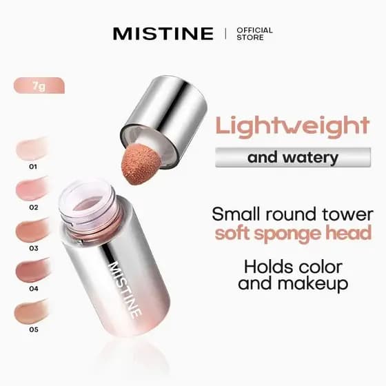 [NOVA Cor] Blush Líquido MISTINE Thai Milk Coffee Velvet para Contorno, Redução de Imperfeições e Iluminação [Brindes] L