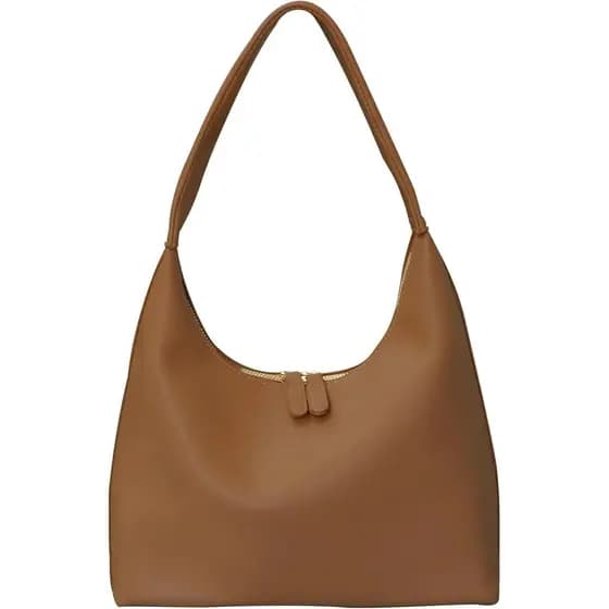 Bolsa Hobo de Couro para Mulheres, Pequena Bolsa de Ombro, Bolsa Casual, Bolsa Meia-Lua de Couro Sintético