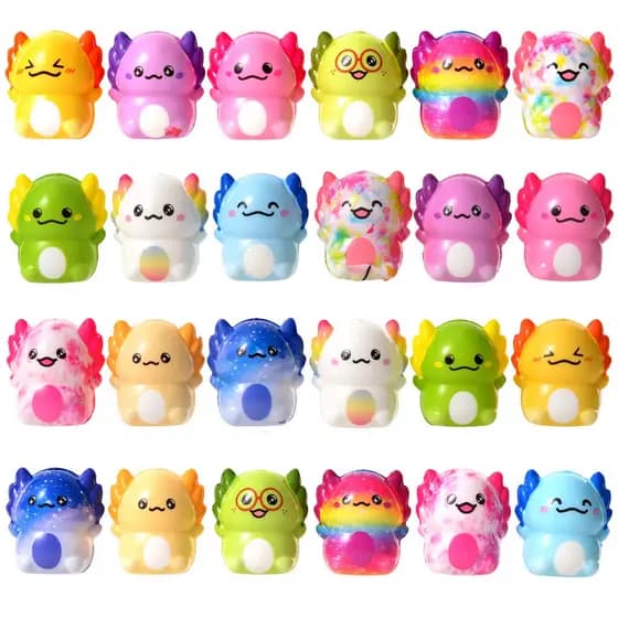 24 peças de brinquedos macios de axolote, brinquedos antiestresse macios para crianças, meninos e meninas, lembranças de