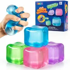 JOYIN Pacote com 4 Cubos Anti-Stress, Cubo de Alta Densidade de 2'', Brinquedo Sensorial de Alívio de Estresse com Subid
