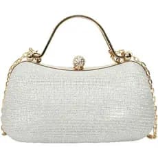 Bolsa Clutch Feminina com Strass |   Bolsa transversal conversível para uso em eventos noturnos e festas |   Casamento,