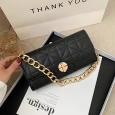 Bolsa baguete de celebridade, bordada, bolsa de ombro para usar debaixo do braço, bolsa quadrada pequena com corrente pa