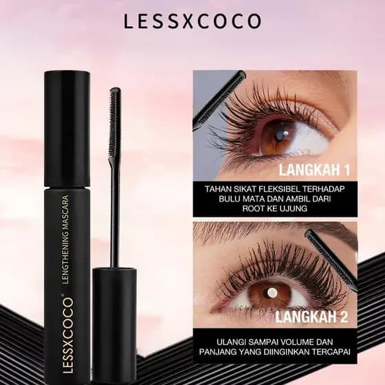 [LESSXCOCO] Máscara para Cílios à Prova d'Água, Longa Duração, Curvatura Natural, Maquiagem para Cílios, Máscara Preta
