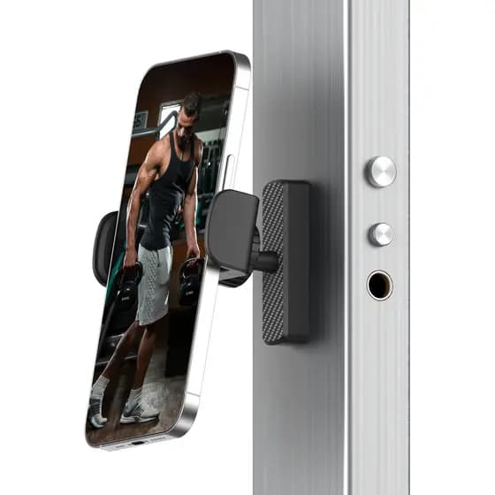 Suporte Magnético para Telefone para Academia - 360 °   Suporte Magnético Ajustável e Resistente para Celular, Ideal par