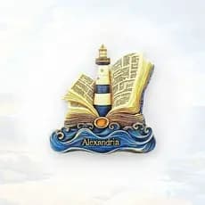 Ímã de Geladeira Farol de Alexandria - Souvenir do Antigo Egito, Decoração 3D, Dinastia de Alexandre, Presente Mediterrâ
