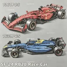 Novo 1361/1639PCS Escala 1 : 8 Carro De Corrida SF-24 RB20 Blocos De Construção Kit De Criativo Mecânico MOC Modelo Cole